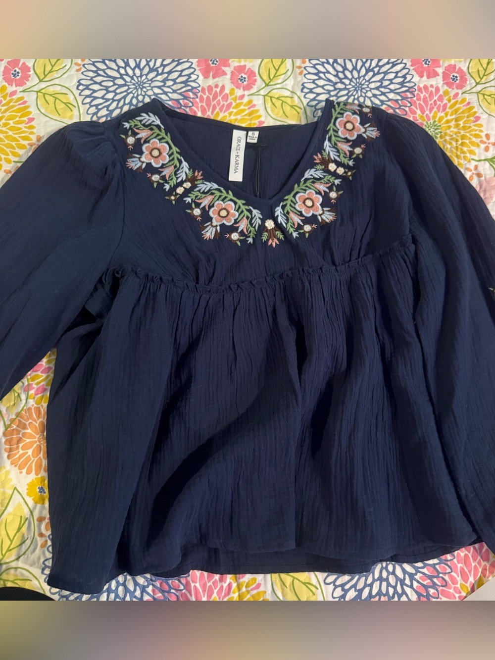 NWT small grace + karma floral blouse - Picture 1 of 3